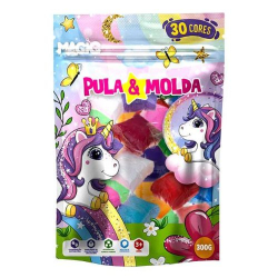brinq. massa pula molda 30 cores 300g unicornio