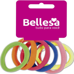 elastico bellesa meia colorido com 6 unidades