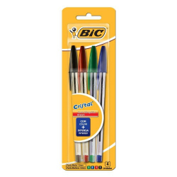 caneta bic cristal azul/vermelho/verde/preto comref