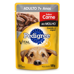alimento pedigree sache adulto 7+ carne ao molho 100gr