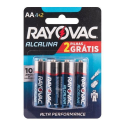 pilha rayovac alc aa peq sm l6p4 1x6un