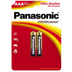 pilha aaa alcalina panasonic com 2 unid.