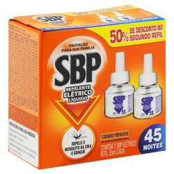 inseticida sbp eletrico led 2 refis + 50% refil com 2 de 35ml