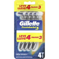 aparelho de barbear descartavel gillette prestobarba3 leve 4 pague 3