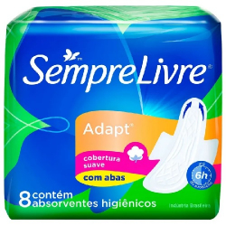 absorvente com abas sempre livre com 8 unidades especial adapt