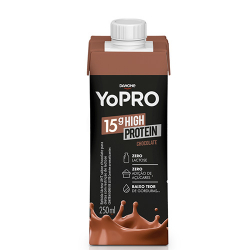 bebida lactea uht yopro danone 15g high protein chocolate 0% lactose 250ml