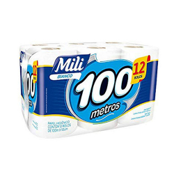 papel higienico mili bianco neutro 100m com 12 unid.