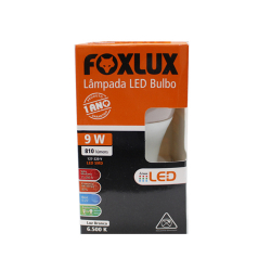 lampada foxlux led bulbo a60 9w 6500k bivolt