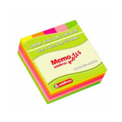 bloco adesivo adelbras 76x76 320fls memo notes neon