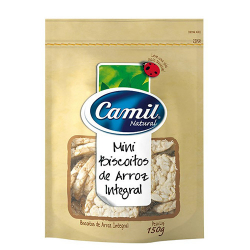 mini biscoitos de arroz camil integral 150g