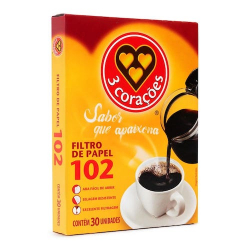 filtro de papel 3 coracoes 102 com 30 unids.