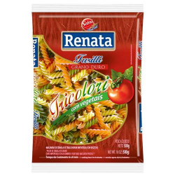 macarrao renata 500g g duro tricolo fusilli c/vegetais