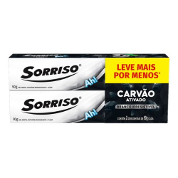 creme dental sorriso 90g c/2 carvao