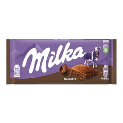 choc. barra milka 90g noisette