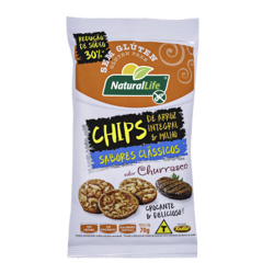 chips arroz integral 70g milho natural life churrasco