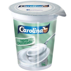iogurte carolina natural desnatado160g