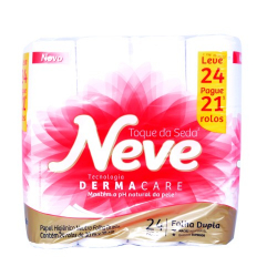 papel higienico neve folha dupla 30m neutro compacto leve24 pague21 24un