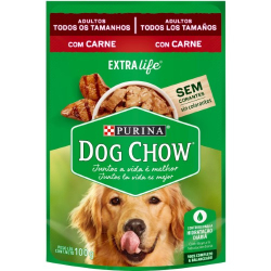 alimento para caes dog chow adulto carne ao molho - 100g