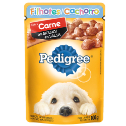 alimento para caes pedigree filhotes carne ao molho 100g