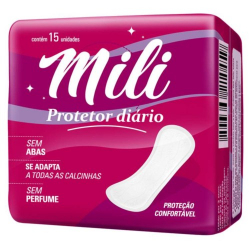 absorvente protetor diario mili sem abas premium 15 unid.