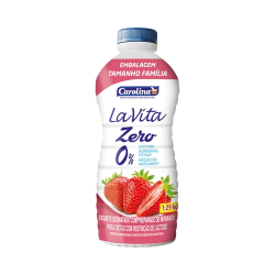 iogurte carolina 1250g la vita zero morango