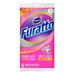 pano multiuso furatto limppano rosa com 5 unidades