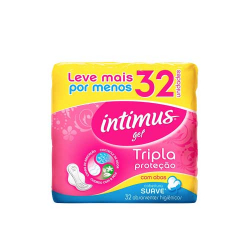 absorvente externo intimus tripla protecao suave c/abas - 32 unidades