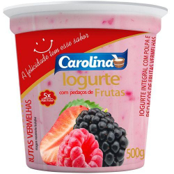 iogurte carolina pedacos frts.vermelhas.500g