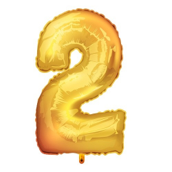 balao metalizado junco dourado 40cm n.2