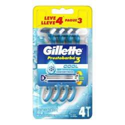 aparelho descartavel para barbear gillette prestobarba3 cool leve 4 pague 3 unidades