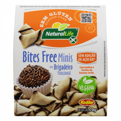mini wafer recheio brigadeiro funcional sem gluten natural life bites free caixa 70g