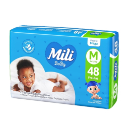 fraldas desc. mili baby mega m c/48