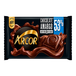 choc. barra arcor 80g amargo 53%