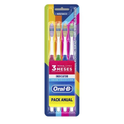 pack escova dental macia oral-b indicator color collection 4 unidades