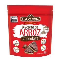 biscoito de arroz dacolonia zero acucar 50g com chocolate