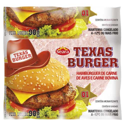 hamburguer texas burguer carne bovina e aves 90g