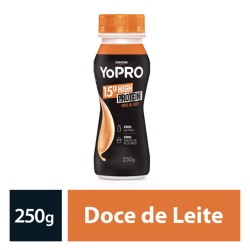 iogurte yopro danone 15g high protein zero lactose sabor doce de leite 250g