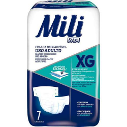 fralda geriatrica mili vita tam. eg com 7 unid.
