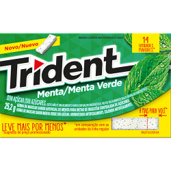 goma de mascar trident sabor menta 25,2g