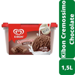 sorvete chocolate kibon cremosissimo pote 1,5l