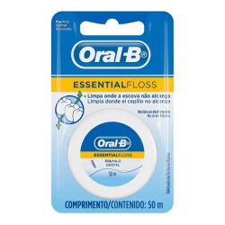 fio dental oral-b 50m essential floss cera