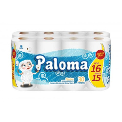 papel higienico paloma folha simples neutro 30m pg16 lv15