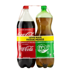 kit refrigerante coca-cola + guarana fanta 2l cada leve mais pague menos