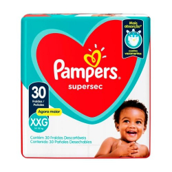 fralda pampers supersequinha c/30 xxg mega