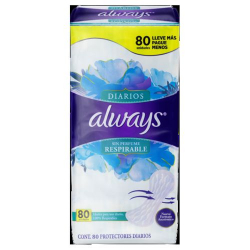 protetor diario sem abas respiravel sem perfume always pacote 80 unidades leve mais pague menos