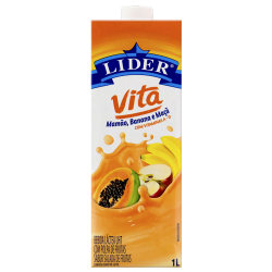 bebida lactea uht mamao, banana e maca lider vita caixa 1l