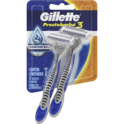 aparelho de barbear gillette prestobarba 3 com tres laminas masculino com 02 unidades