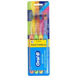 pack escova dental macia oral-b indicator color collection 4 unidades