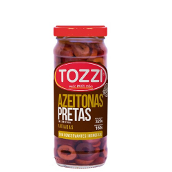 azeitonas pretas em conserva tozzi fatiadas 160g