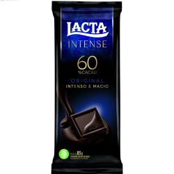 chocolate 60% cacau original lacta intense pacote 85g